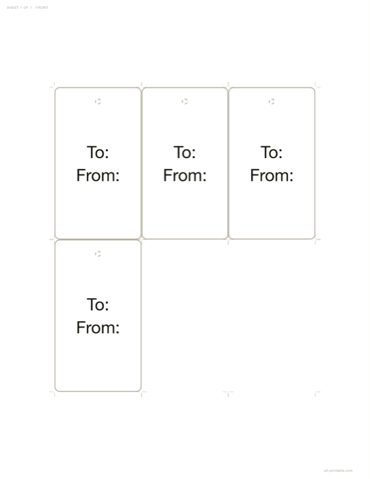 A gift tags sheet made with this generator
