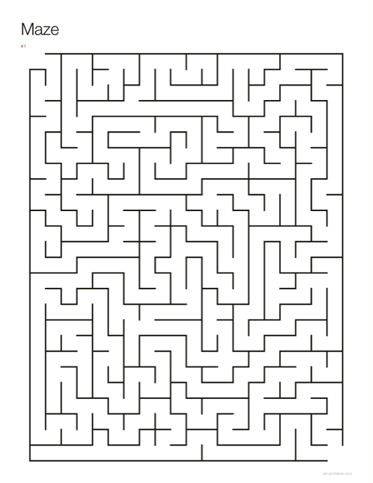 A mazes sheet made with this generator