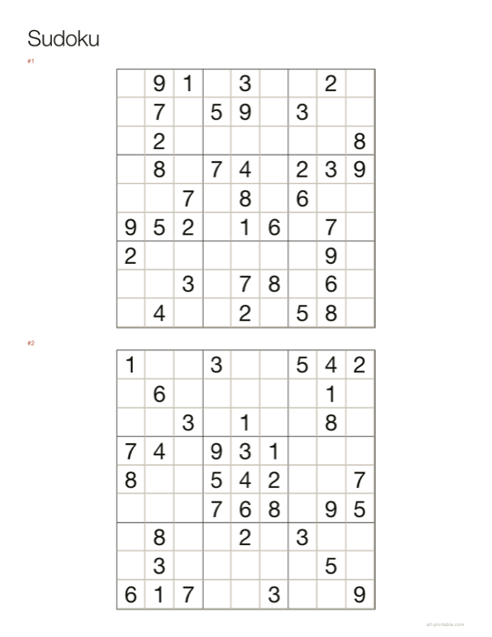 A sudoku sheet made with this generator